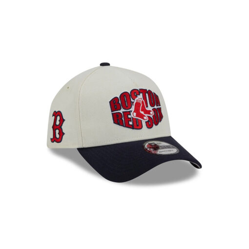 Boston Red Sox Classic Tones White Embroidered A-Frame Snapback Hat