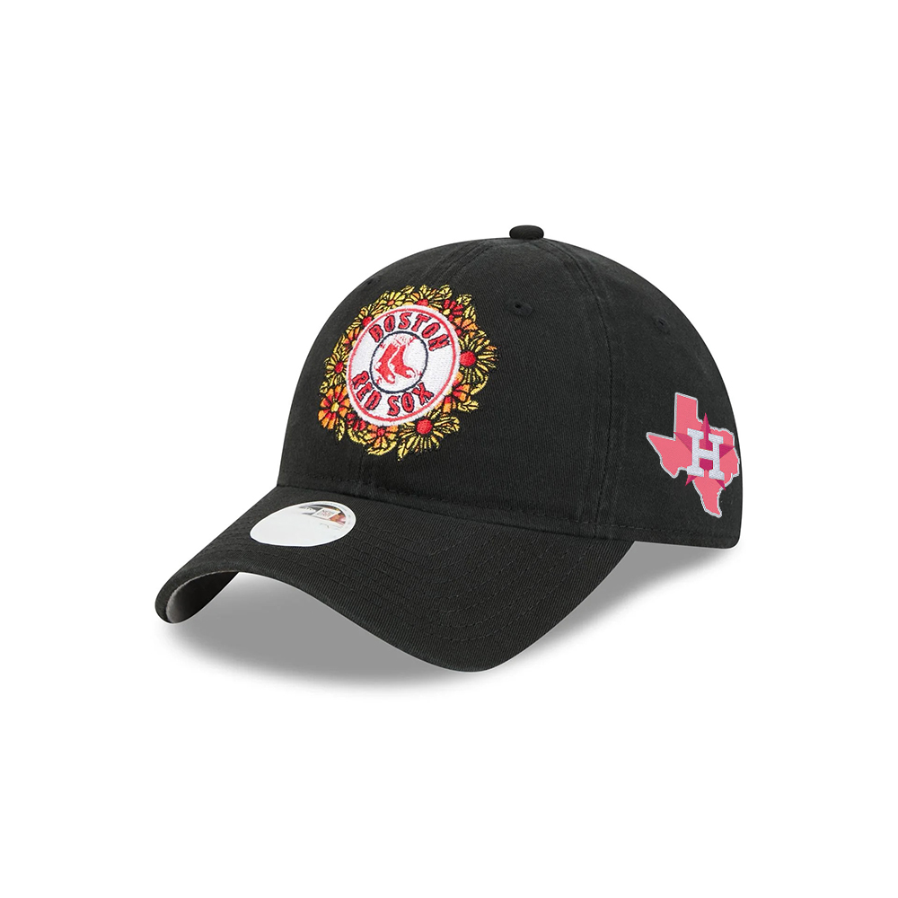 Boston Red Sox Day of the Dead Floral Black Embroidered Adjustable Hat Boston Red Sox Day of the Dead Floral Black Embroidered Adjustable Hat