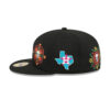 Boston Red Sox Day of the Dead Skull and Flowers Black Embroidered Fitted Hat