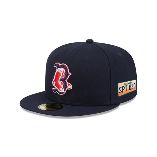 Boston Red Sox Deceptor Black Stitched Fitted Cap