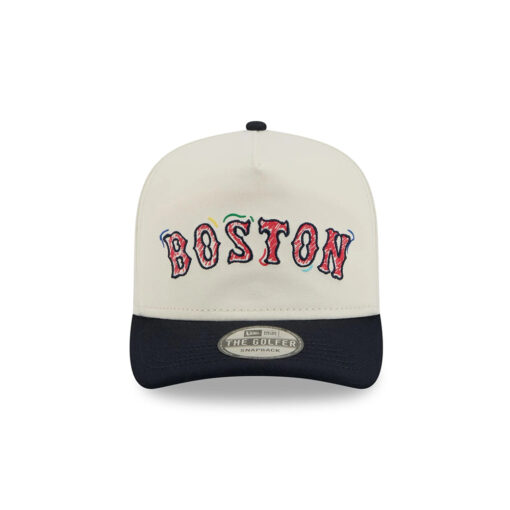 Boston Red Sox Team Scribble Cream Embroidered Golfer Cap