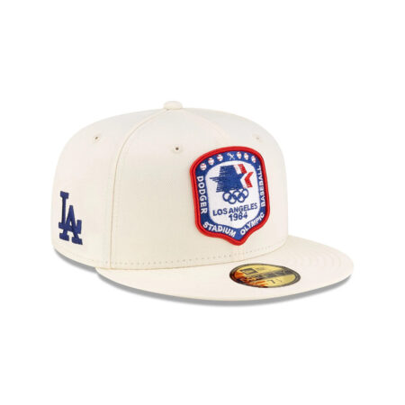 Los Angeles Dodgers 1984 Olympics Heritage Fitted Cap in Chrome White