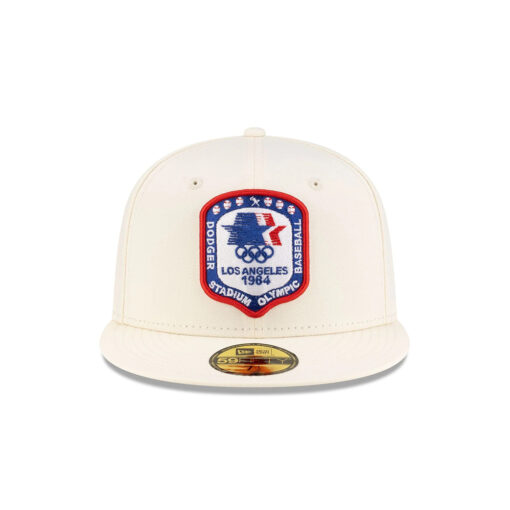 Los Angeles Dodgers 1984 Olympics Heritage Fitted Cap in Chrome White