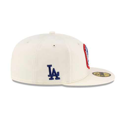 Los Angeles Dodgers 1984 Olympics Heritage Fitted Cap in Chrome White