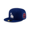 Los Angeles Dodgers 2024 Champions Script Side Patch Fitted Cap in Royal
