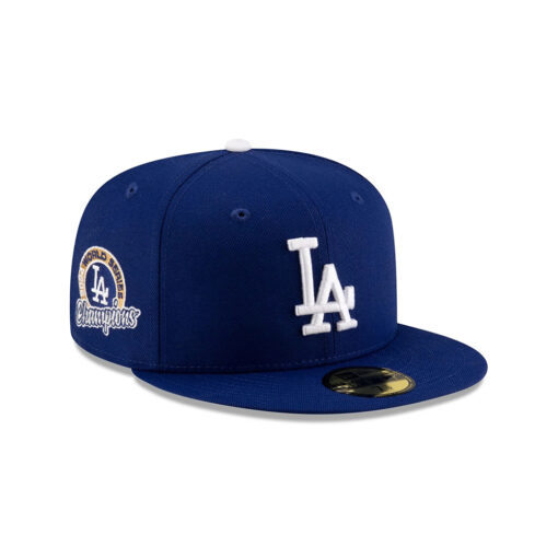 Los Angeles Dodgers 2024 Champions Script Side Patch Fitted Cap in Royal Los Angeles Dodgers 2024 Champions Script Side Patch Fitted Cap in Royal