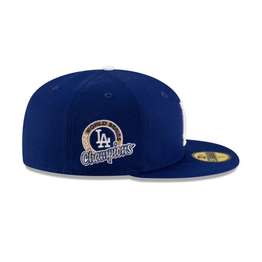 Los Angeles Dodgers 2024 Champions Script Side Patch Fitted Cap in Royal Los Angeles Dodgers 2024 Champions Script Side Patch Fitted Cap in Royal