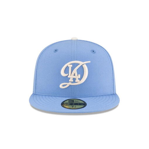 Los Angeles Dodgers 2025 World Series Champions City Connect Blue Embroidered Fitted Hat