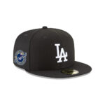 Los Angeles Dodgers Back-to-Back Champions Circle Fitted Cap in Black
