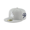 Los Angeles Dodgers Back-to-Back Champions Circle Fitted Cap in Gray