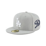 Los Angeles Dodgers Back-to-Back Champions Circle Fitted Cap in Gray