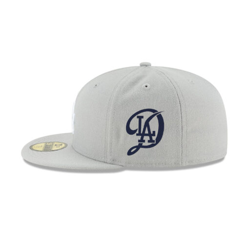 Los Angeles Dodgers Back-to-Back Champions Circle Fitted Cap in Gray
