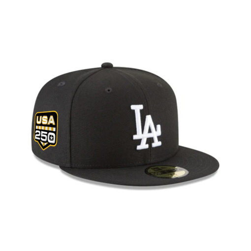 Los Angeles Dodgers Black and White Basic Fitted Cap