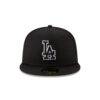 Los Angeles Dodgers Black Outline Fitted Cap in Black