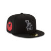 Los Angeles Dodgers Black Outline Fitted Cap in Black