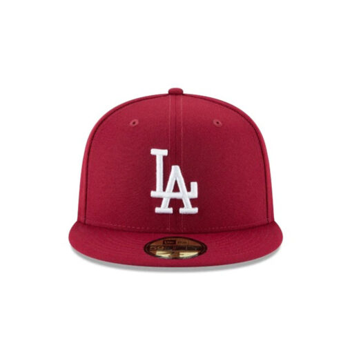 Los Angeles Dodgers Cardinal Basic Fitted Cap in Red