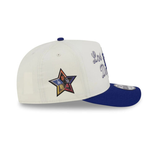 Los Angeles Dodgers Chainstitch A-Frame Snapback in White Los Angeles Dodgers Chainstitch A-Frame Snapback in White