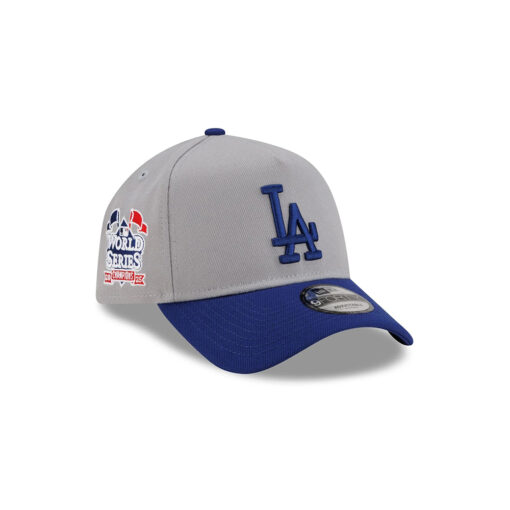 Los Angeles Dodgers Champions Flag Side Patch A-Frame Snapback in Gray