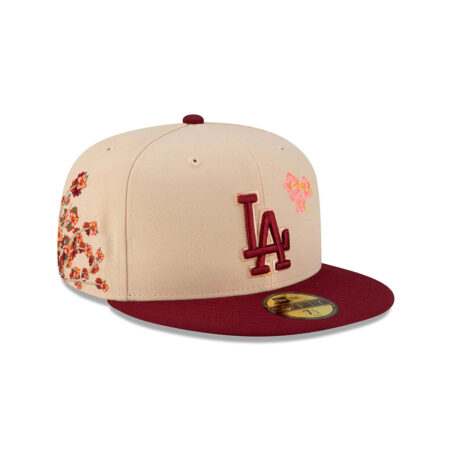 Los Angeles Dodgers Champions Players Fitted Cap in Cream