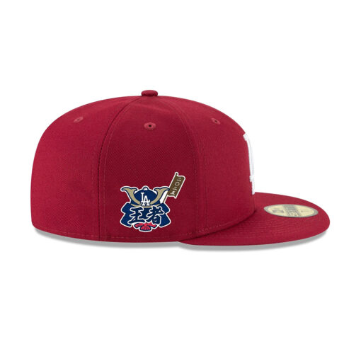 Los Angeles Dodgers Champions Samurai Fitted Cap in Red