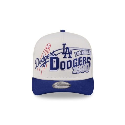 Los Angeles Dodgers Chrome White Classic Cream Embroidered A-Frame Snapback Cap
