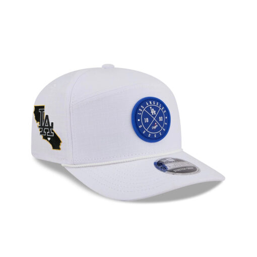 Los Angeles Dodgers Circle Logo Split-Panel Stretch-Snap in White Los Angeles Dodgers Circle Logo Split-Panel Stretch-Snap in White