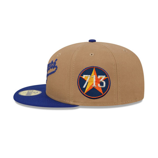 Los Angeles Dodgers Classic 8-Bit Wordmark Fitted Cap in Brown Los Angeles Dodgers Classic 8-Bit Wordmark Fitted Cap in Brown