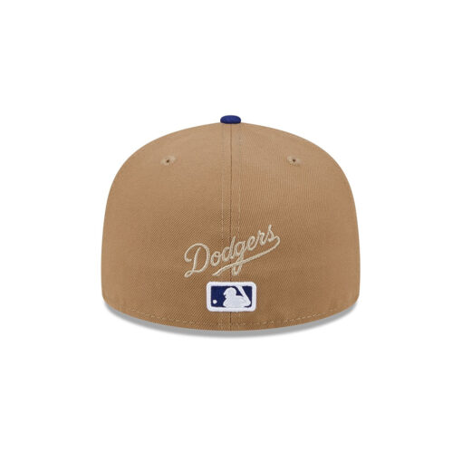 Los Angeles Dodgers Classic 8-Bit Wordmark Fitted Cap in Brown Los Angeles Dodgers Classic 8-Bit Wordmark Fitted Cap in Brown