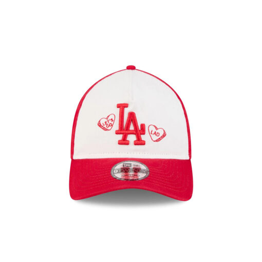Los Angeles Dodgers Conversation Hearts Red Stitched A-Frame Adjustable Cap