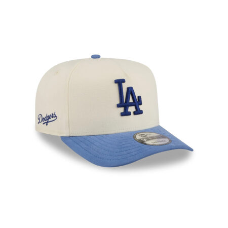 Los Angeles Dodgers Cotton Brush Pre-Curved A-Frame Snapback in Cream