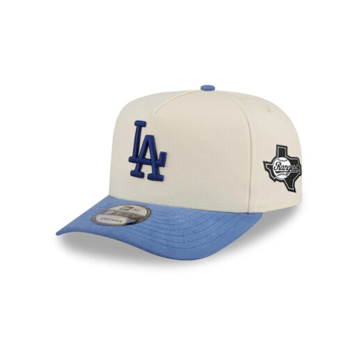 Los Angeles Dodgers Cotton Brush Pre-Curved A-Frame Snapback in Cream