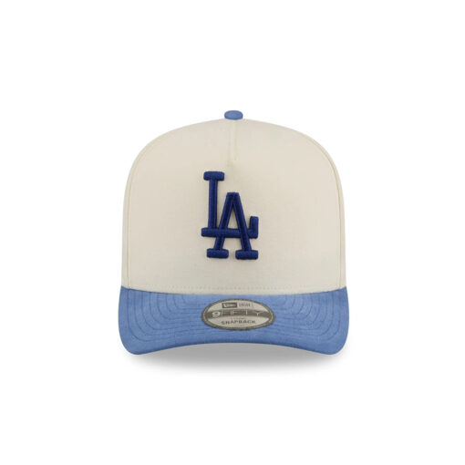 Los Angeles Dodgers Cotton Brush Pre-Curved A-Frame Snapback in Cream