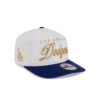 Los Angeles Dodgers Gold Scripted White Embroidered Adjustable Cap