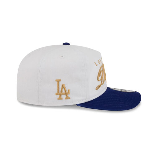 Los Angeles Dodgers Gold Scripted White Embroidered Adjustable Cap