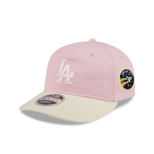 Los Angeles Dodgers Light Pink Retro Crown Pink Embroidered Snapback Cap