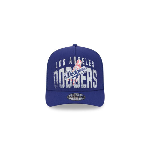 Los Angeles Dodgers Logo Fade Royal Kids Stitched A-Frame Trucker Hat