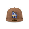 Los Angeles Dodgers Logo Scribble Fitted Cap in Brown