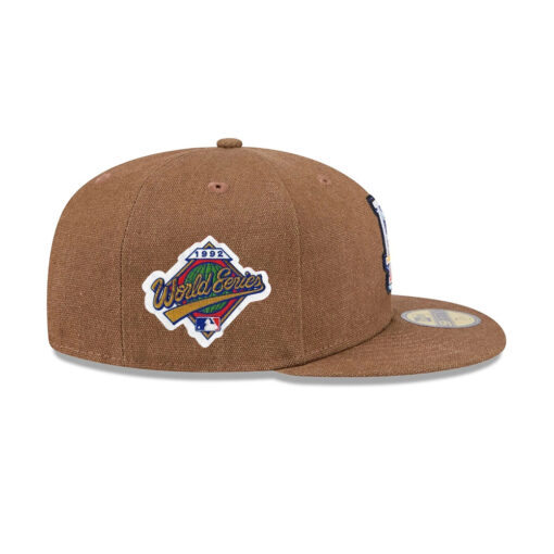 Los Angeles Dodgers Logo Scribble Fitted Cap in Brown