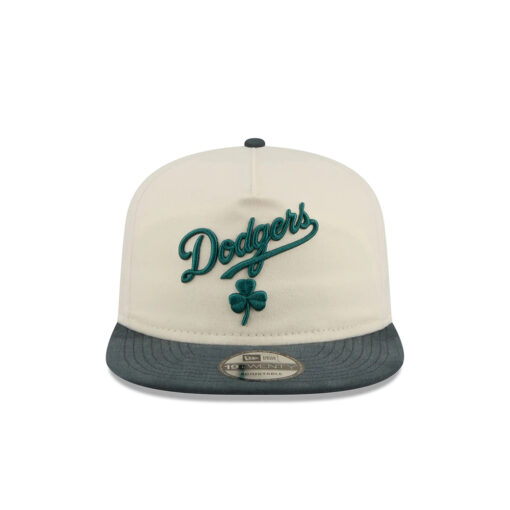 Los Angeles Dodgers Metallic Logo Cream Embroidered Adjustable Cap