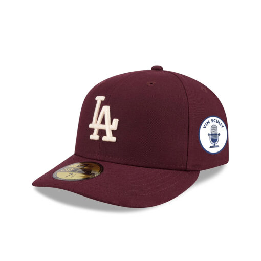 Los Angeles Dodgers Pre-Curved Fitted Cap in Maroon