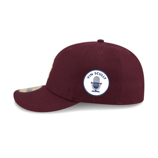 Los Angeles Dodgers Pre-Curved Fitted Cap in Maroon
