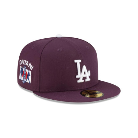 Los Angeles Dodgers Shohei Ohtani Fitted Cap in Plum Dusty Teal