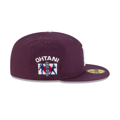 Los Angeles Dodgers Shohei Ohtani Fitted Cap in Plum Dusty Teal