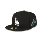 Los Angeles Dodgers Side Patch Fitted Cap in Black