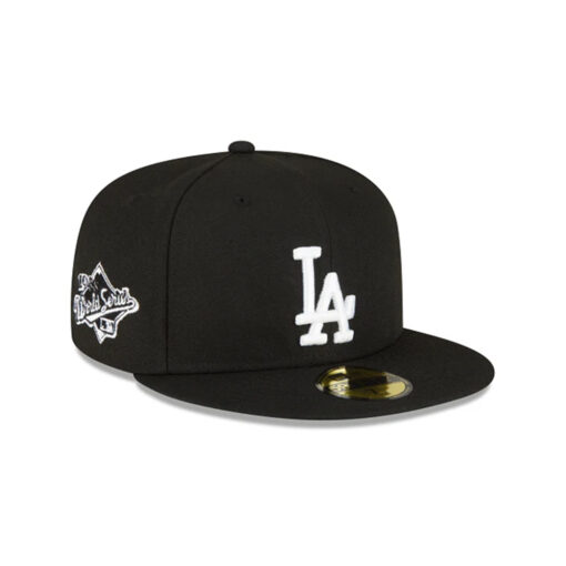 Los Angeles Dodgers Side Patch Fitted Cap in Black Los Angeles Dodgers Side Patch Fitted Cap in Black