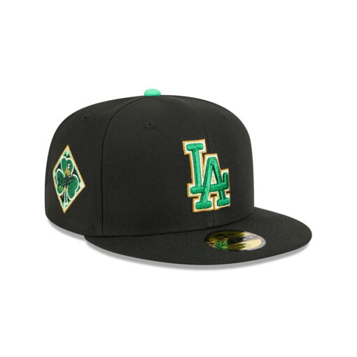 Los Angeles Dodgers St. Patrick’s Day 2026 Black Embroidered Fitted Hat