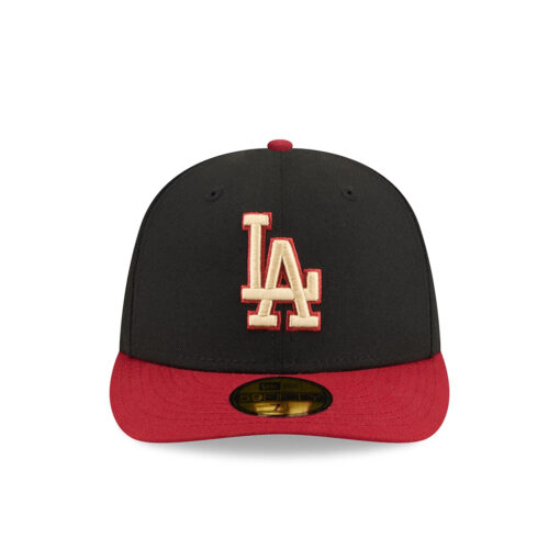 Los Angeles Dodgers Team Cards Black Embroidered Fitted Cap