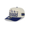 Los Angeles Dodgers Three Hit Chrome White Embroidered A-Frame Snapback Hat