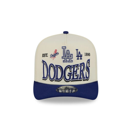 Los Angeles Dodgers Three Hit Chrome White Embroidered A-Frame Snapback Hat