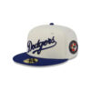 Los Angeles Dodgers Two Tone Stitch Cream Stitched Fitted Cap